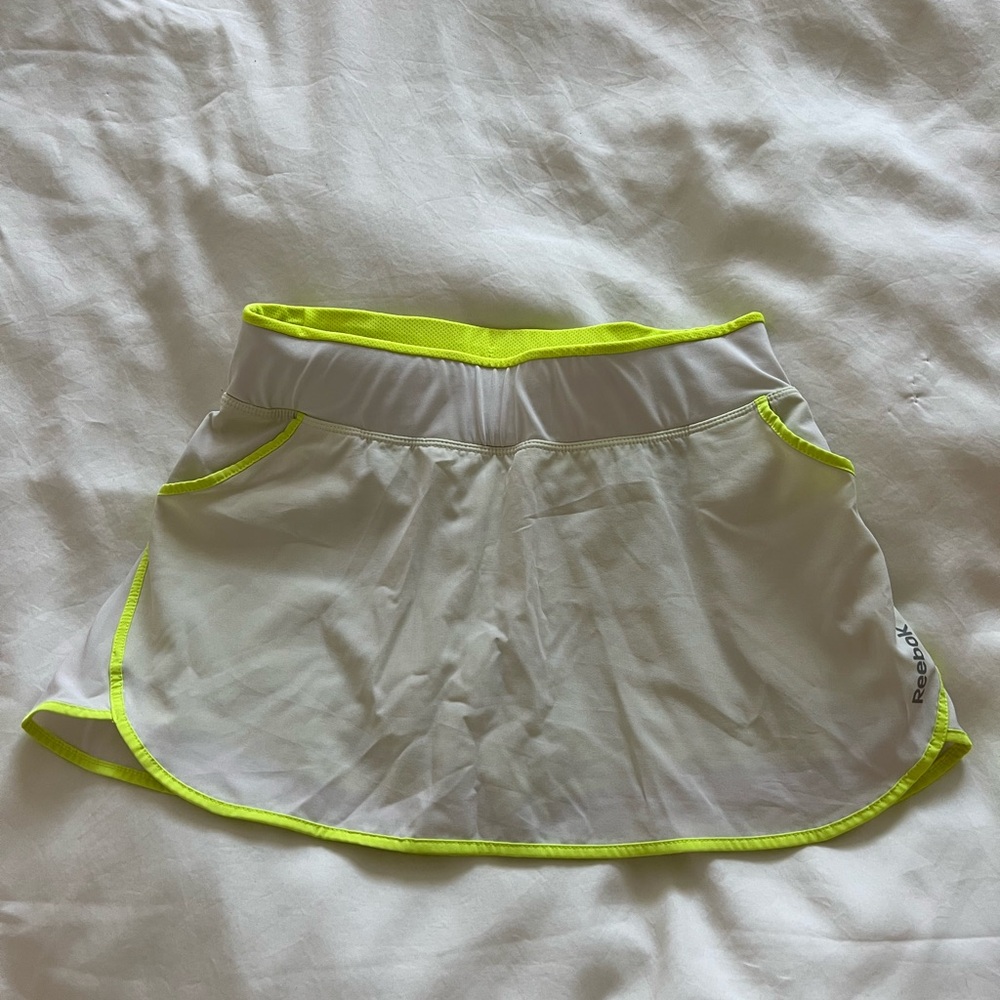 Reebok Neon Yellow and White Tennis Skort